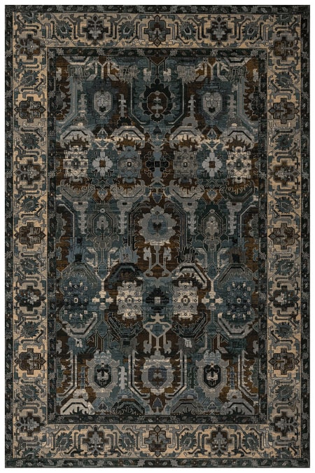 Wełniany Dywan Dywilan Superior Oman Dark Blue Ornament