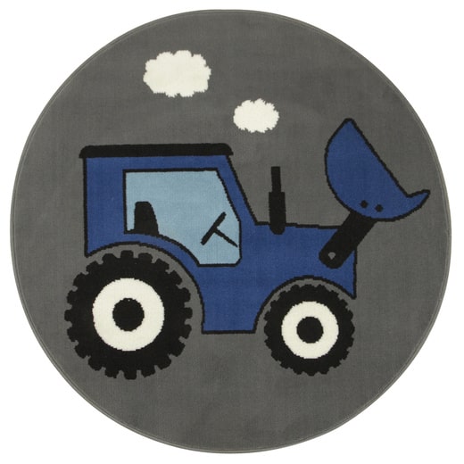 Okrągły Dywan Luna Kids 534457/94911 Niebieski Traktor