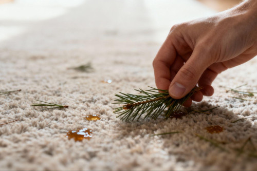 Jak usunąć igły choinki i żywicę z dywanu? Najlepsze porady