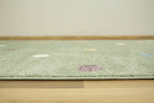 Dywan Dziecięcy Lima C275A green/lila Pistacjowy Kropki