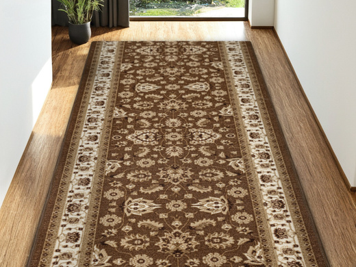 Chodnik Antypoślizgowy Antico 17 Brąz Ornament szerokość 80 cm