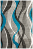 Dywan Amelia B178B grey/turquoise Szary Turkusowy Wstęgi Fale 