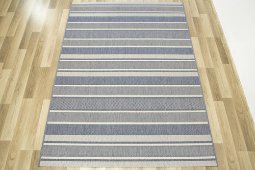 Dywan Sznurkowy Split 48118/591 Niebieski Krem Pasy