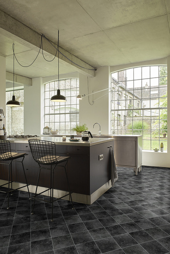 Wykładzina PCV Atlantic Toulouse 009 Antracyt Srebrny Romby szerokość 1,5 m