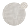 Okrągły Dywan Sznurkowy Haga 03606E cream/l.grey Krem Szary Geometria Outdoor