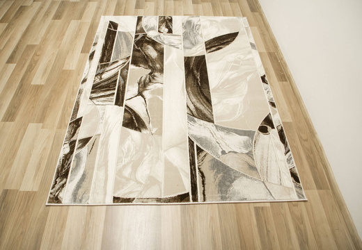 Dywan Elisa PF133 Brown Gold Brąz Beż Mozaika Kwiaty