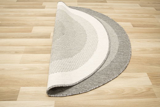 Okrągły Dwustronny Dywan Sznurkowy Brussels 205195/10010 Silver Szary Krem Koła Outdoor