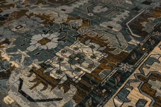 Wełniany Dywan Dywilan Superior Oman Dark Blue Ornament