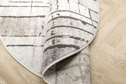 Dywan Okrągły Matara P157A l.grey/sp.antr Beż Szary Kwadraty