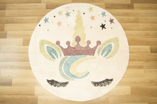 Okrągły Dywan Lima B070A cream/rose Jednorożec Krem