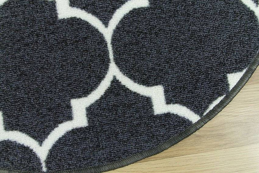 Dywan okrągły Clover 29 ciemny szary kremowy koniczyna marokańska