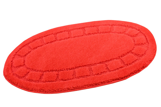 Dywanik Łazienkowy Antypoślizgowy Ocean Red Czerwony Owalny