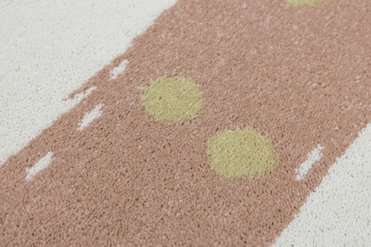 Dywan Półokrągły Dziecięcy Lima M044A cream/rose Róż Krem Zloty Paski