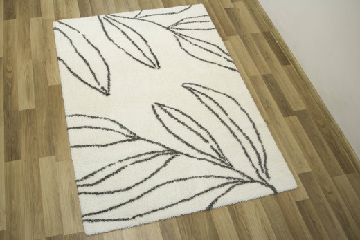 Dywan Shaggy 74303/960 Lille Krem Szary Liście