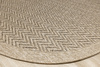 Okrągły Dywan Sznurkowy Patio 5007/170 Nature Beż Brąz Jodełka Zygzaki Outdoor