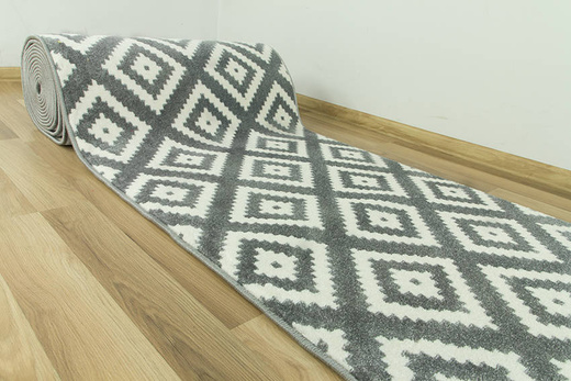 Chodnik Rainbow szare romby 11212/190 szerokość 70 cm