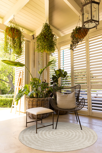 Okrągły Dywan Sznurkowy Haga 04787A vizon/cream Beż Krem Okręgi Outdoor