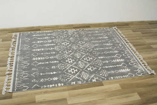 Dywan Karof 2619A grey/white 43 Szary Krem Etno