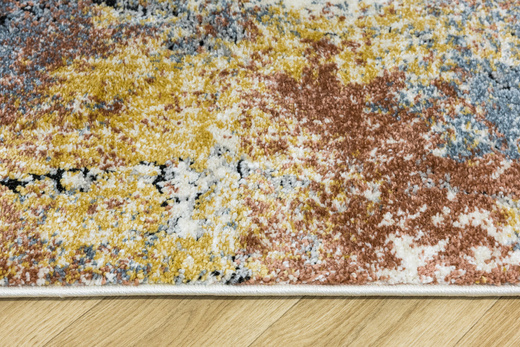 Chodnik 8621A Cream Kremowy Miedziany Niebieski Abstrakcja szerokość 80 cm