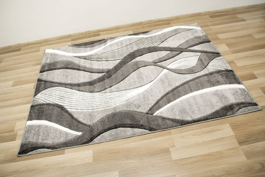 Dywan Amelia B178B grey/d.grey Szary Czarny Wstęgi Fale