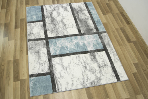 Dywan Lima 9553A cream/blue imitacja marmuru