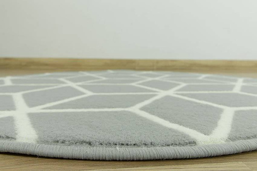 Okrągły Dywan Luna 503746/89944 cubes jasny szary
