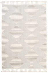Dywan 135A l.grey/l.grey Monaco Zygzak Szary Niebieski Krem 3D Frędzelki