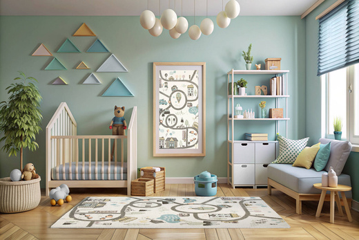 Dywan Dziecięcy Lima 9376A cream/l.grey Uliczki Krem Szary