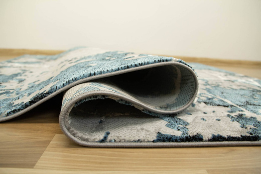 Lśniący Dywan Allora Plus B919A l.grey/blue Marmur Trójkąty Szary Turkus