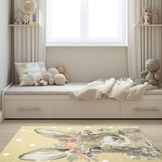 Dywan Dziecięcy Lima G755A yellow/d.grey Szary Żółty Zajączek