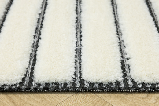 Dywan Shaggy Lula Soft IM43A Black/Bone Romby Krem Czarny Grafit