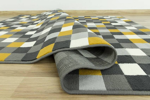 Dywan Luna 503629/89915 mustard kwadraciki