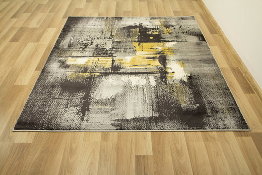 Dywan Victoria 7657A grey/antracyt Abstrakcyjny Przecierany Antracyt Żółty