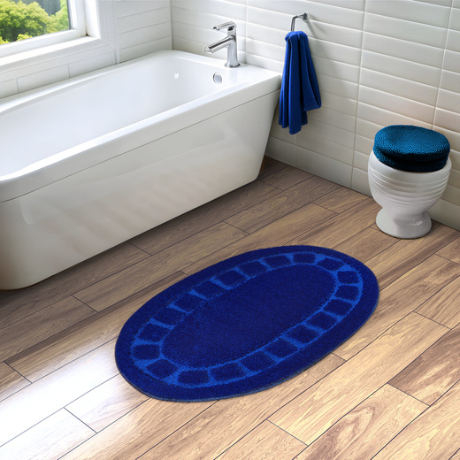 Dywanik Łazienkowy Antypoślizgowy Ocean Blue Niebieski Owalny