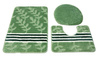 Komplet 3-częściowy Łazienkowy Natel Green Zielony Listki Paski