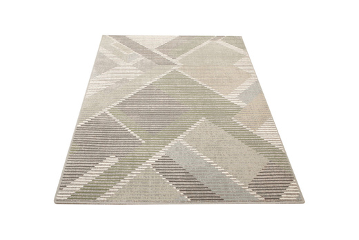 Dywan Wełniany Ballata Elian Shale Szary Zielony Geometria