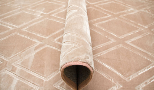 Dywan Palace 504377 Róż Pudrowy Pluszowy Romby