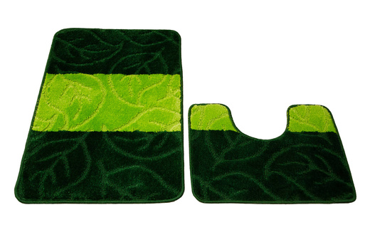 Komplet 2-częściowy Łazienkowy Milano Green Butelkowa Zieleń Listki