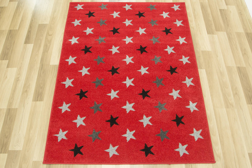 Dywan Fushe 2327 red/black Gwiazdy Czerwony Czarny