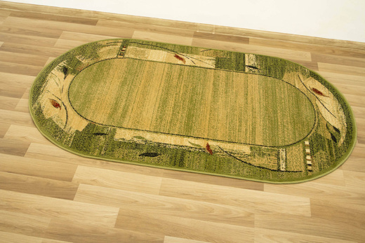 Owalny Agnella Dywan Erba Chrom Zieleń Beż