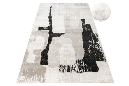 Dywan Kashmir KR204S Vizon/Black Beż Czarny Złoty Tynk