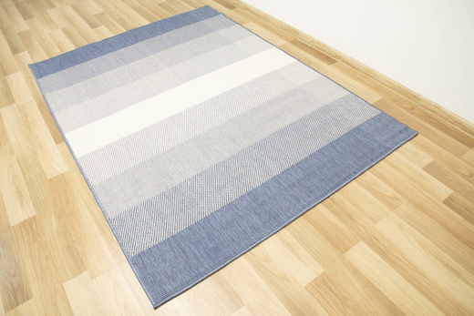 Dywan Dwustronny Sznurkowy Brussels 205248/10310 Ocean Niebieski Krem Pasy Outdoor