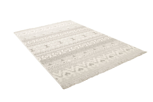 Wełniany Dywan Tempo Natural-F Poncho Jasny Szary Etno