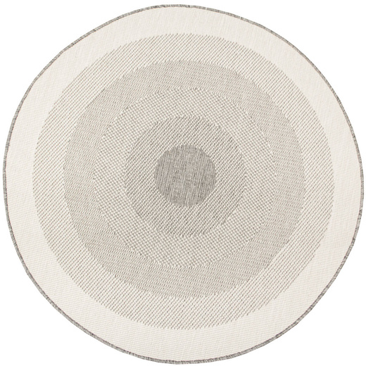 Okrągły Dwustronny Dywan Sznurkowy Brussels 205195/10010 Silver Szary Krem Koła Outdoor