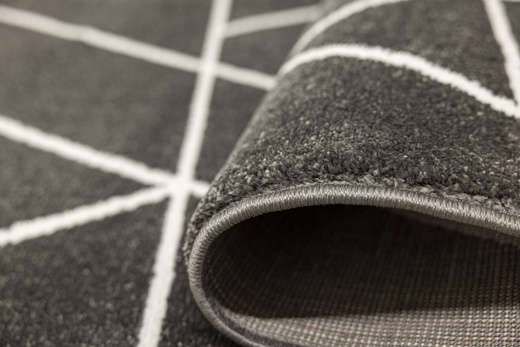 Chodnik Lima C877A Ciemny Szary Krem Trójkąty szerokość 80 cm