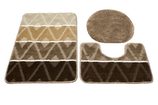 Komplet 3-częściowy Łazienkowy Palma Beige Beż Brąz Romby