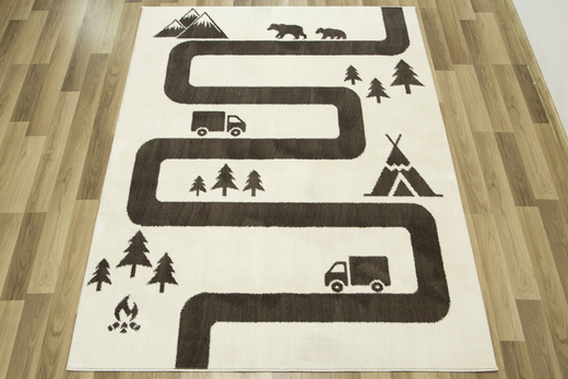 Dywan Karo 6065A brown/white 23 Khave/Beyaz Niedźwiadki Krem Brąz