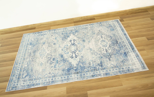 Dywan Summer Klasyk Blue Niebieski Krem Romby Ornament