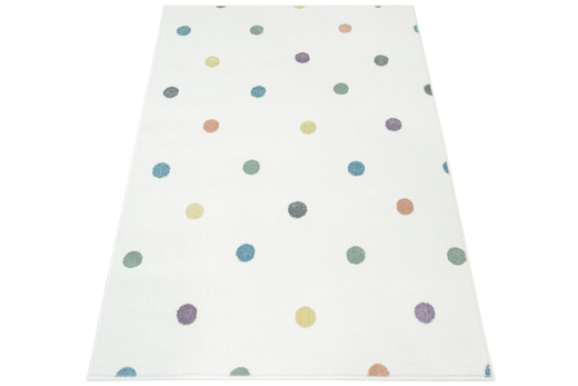 Wykładzina Dziecięca Lima C275A cream/lila Krem Kropki szerokość 4 m