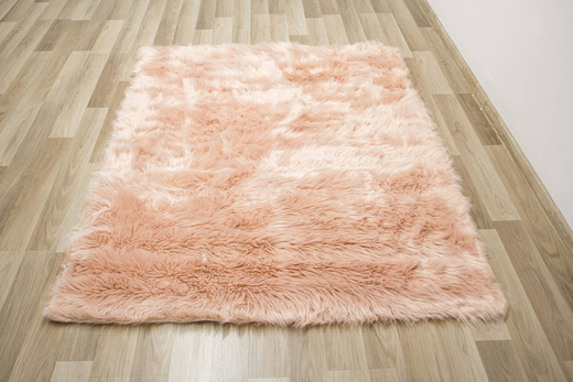 Dywan Skóra Róż Lśniący Shaggy